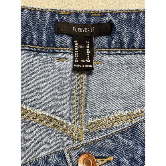 Vintage FOREVER 21 Yoked Mom Jeans Cropped Size 31W Tapered‎ 3 Button 80's-90's - Picture 8 of 16